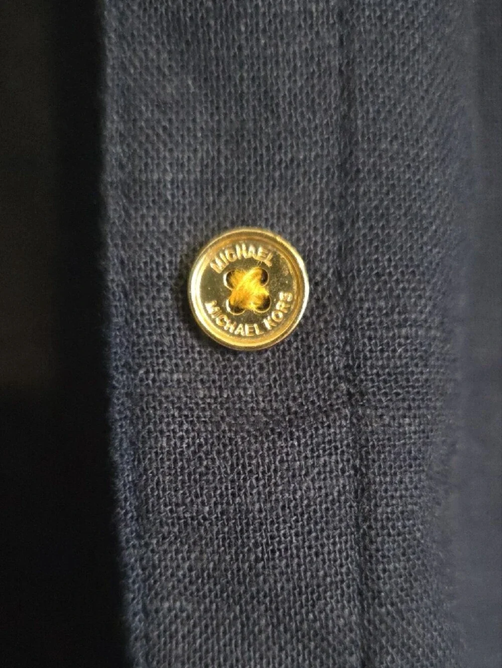 Michael Kors Navy Button-Front Shirt Linen